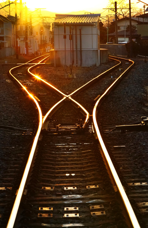 0287JR的場駅の黄昏